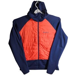 Marmot Pertex Quantum Primaloft Hooded Puffer Jacket Mens Large Blue Orange